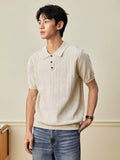 Japanese-style Retro Mens Knitted T-shirt Top