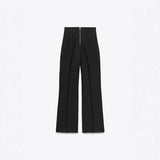Retro Fashion Versatile Slimming High-waisted Pants With Zip Decoration