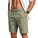 Mens Casual Loose Linen Beach Shorts