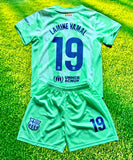 Lamine Yamal Green Kids Barcelona Soccer Jersey Kit