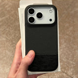 Smartphone Case In Vegan Leather With A Woven Texture And Magnetic Attachment