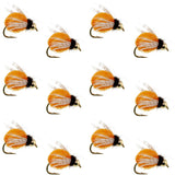 Bead Head LaFontaine Amber Deep Sparkle Caddis Pupa - 1 Dozen Flies Hook Size 12