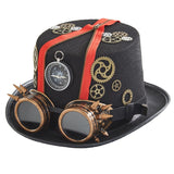Punk Style Retro Compass Zipper Gear Glasses Magic Hat