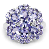 3.91 Carat Genuine Tanzanite .925 Sterling Silver Ring