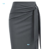 Elegant Monochrome High-waisted Knee-length Skirt For Women