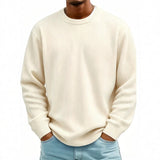 Mens Casual Long-sleeve Crew-neck Corduroy Sweatshirt