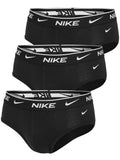 Nike Men`s Everyday Cotton Stretch Briefs 3 Pack (Black(KE11065-001)/W Large)