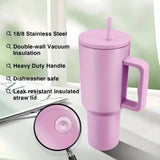 40oz Tumbler with Handle, Lid and Straw Insulated Cup Reusable Stainless Steel
