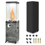 41K BTU Outdoor Propane Gas Patio Heater W/ Lockable Wheels (SAK98052)