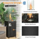 41K BTU Outdoor Propane Gas Patio Heater W/ Lockable Wheels (SAK98052)