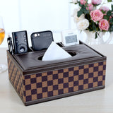 Multifunctional leather tissue box
