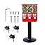 VEVOR Commercial Vending Machine, Triple Compartment Candy Dispenser with Iron Stand, Gumball and Candy Machine for Business, Coin Operated Gumball Bank for Toy Capsules Bouncy Balls Candy Nut, Black
