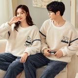 Coral Fleece Couple Household Velvet Pajamas