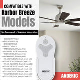 Anderic Substitute For Harbor Breeze KUJCE10311 for Beach Creek Ceiling Fan Remote Control [RRTR214D]