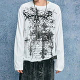 Letter Skull Print Personalized Casual Top