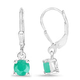 0.92 Carat Genuine Emerald .925 Sterling Silver Earrings