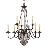 Trans Globe Lighting - French Basket -Ten Light 2-Tier Chandelier