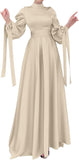 OBEEII Muslim Dress for Women Loose Full Cover Long Abaya Satin Dress Kaftan Abayas Islamic Robe S-XXL