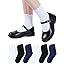 HONGTEYA 6 Pairs Girls White Ruffle Socks School Uniform Dress Socks for Kids Seamless Crew Ankle Cotton Size 2-14 Years