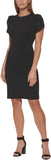 Calvin Klein Womens Tulip Short Sleeve Scuba Crepe Mini Dress