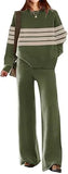 ETCYY NEW Womens Elegant Lounge Sets Knitted Sweatsuit Sets 2 Piece Outfits with Sweater Tops and Wide Leg Sweatpants