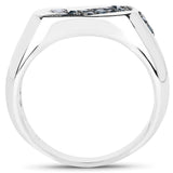 0.31 Carat Genuine Blue Diamond .925 Sterling Silver Ring