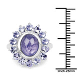 3.76 Carat Genuine Tanzanite .925 Sterling Silver Ring