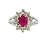 1.65ct Ruby Diamond Ring 14KT White Gold