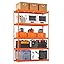 VEVOR Storage Shelves, 2400 lbs, 4 Tier Heavy Duty Garage Shelving, 20" D x 40" W x 60" H Adjustable Metal Shelves for Industrial Shelving Unit Utility Shelf, for Kitchen, Warehouse, Basement, Orange