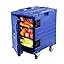 VEVOR Insulated Food Pan Carrier, 127 Qt Hot Box for Catering, LLDPE Food Box Carrier w/Double Buckles, Front Loading Food Warmer w/Handles, End Loader w/Wheels for Restaurant, Canteen, etc. Black