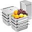 VEVOR 4 Pack Full Size Steam Table Pan,4 Inch Deep, 13L Capacity - Stainless Steel Food Container for Oven, Hotel - Anti-Jam Design