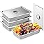 VEVOR 4 Pack Full Size Steam Table Pan,4 Inch Deep, 13L Capacity - Stainless Steel Food Container for Oven, Hotel - Anti-Jam Design