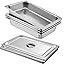 VEVOR 4 Pack Full Size Steam Table Pan,4 Inch Deep, 13L Capacity - Stainless Steel Food Container for Oven, Hotel - Anti-Jam Design