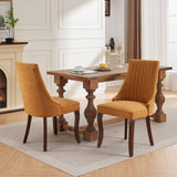 Set of 2 Rayon Cloth Flocking Linen Dining Chairs