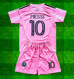 New Pink Lionel Messi Home Kids Soccer Jersey Pink Set of 2 | Toddler & Youth