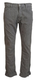 Acht Gray Cotton Straight Fit Folded Hem Casual Denim Jeans