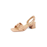 "Summer Style Thick Mid-Heel Square Toe Sandals for Women"