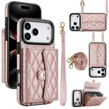 Phone Case Protective Leather Cover Crossbody Shoulder Strap Quilted Chanel-style