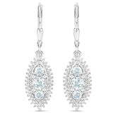 4.50 Carat Genuine Blue Topaz and White Topaz .925 Sterling Silver 3 Piece Jewelry Set (Ring, Earrings, and Pendant w/ Chain)