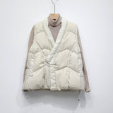 90 Down Solid Color Stand-collar Vest Women's Down Jacket