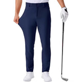 Stretch Solid Color Golf Men's Dress Trousers Long Pants