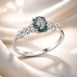 925 Sterling Silver Agate and CZ Pendant Ring Size 6 for Women