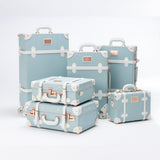 SarahFace 3 Pieces Luggage Sets - Embossed Blue's