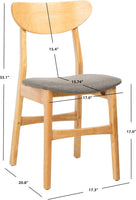 Home Lucca Retro Natural and Grey Cushion Dining Chair, Set of 2
