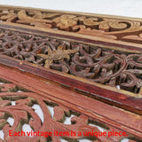 Solid Wood Carved Window Screen Hanging Panel Made From Old Wooden Planks