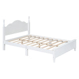 Full Size Wood Platform Bed Frame,Retro Style Platform