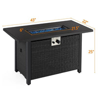 43" 50,000 BTU Outdoor Patio Propane Gas Fire Pit Table (91486067)