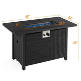 43" 50,000 BTU Outdoor Patio Propane Gas Fire Pit Table (91486067)