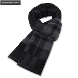 Mens Wool-Blend Plaid Scarf Winter Warmth & Extra Thickness