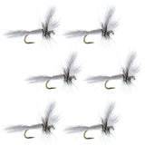 Barbless White Wulff Classic Hair Wing Dry Fly - 6 Flies Hook Size 10